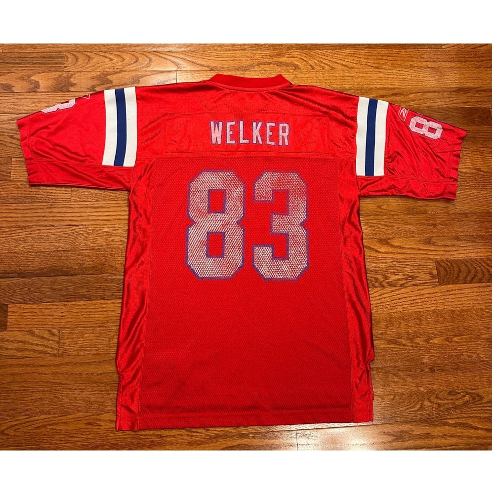 Vintage New England Patriots Wes Welker #83 NFL Jersey Reebok Mens Medium Red